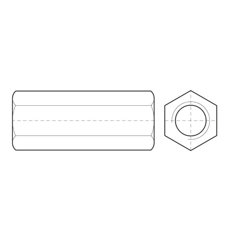 Walraven - Gewindemuffen HN4715, 6453830 per Stück M8x30, verzinkt