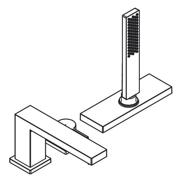 Hansgrohe - 3-Loch Wannenrandmischer Tecturis E mit sBox MSW