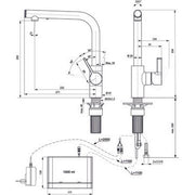 Ideal Standard - Küchenarmatur Gusto Ausld.232mm L-Auslauf mit Seife, chrom