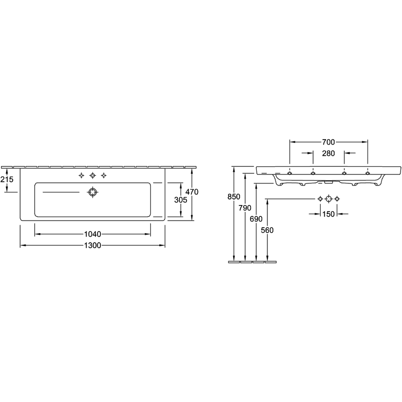 VILLEROY & BOCH - SchrankWT Subway 2.0 1300x470mm re-eckig 1HL. m. ÜL. Weiß Alpin