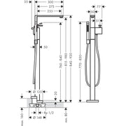 Hansgrohe - Wannenmischer AXOR Edge Fertigset zur Bodenmontage Diamantschliff chrom