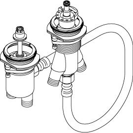 Hansgrohe - Grundkörper 2-Loch Wannenrandarmatur 13550180 mit Thermostat