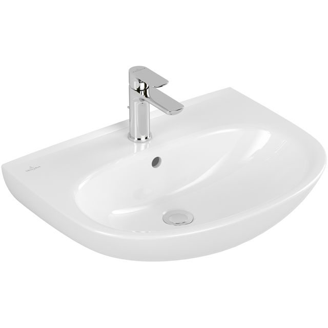 VILLEROY & BOCH - Waschbecken O.novo 600x460mm Oval 1HL. o. Überlauf Weiß Alpin CeramicPlus