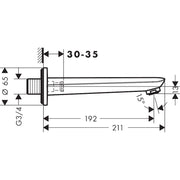 Hansgrohe - Wanneneinlauf NOVUS DN20 chrom