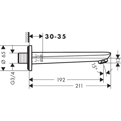 Hansgrohe - Wanneneinlauf NOVUS DN20 chrom