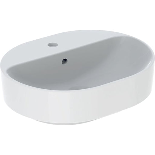 Geberit Vertriebs - Aufsatz-WT VARIFORM, elliptisch 500x400mm, mit Hahnloch, m. Ül., weiß