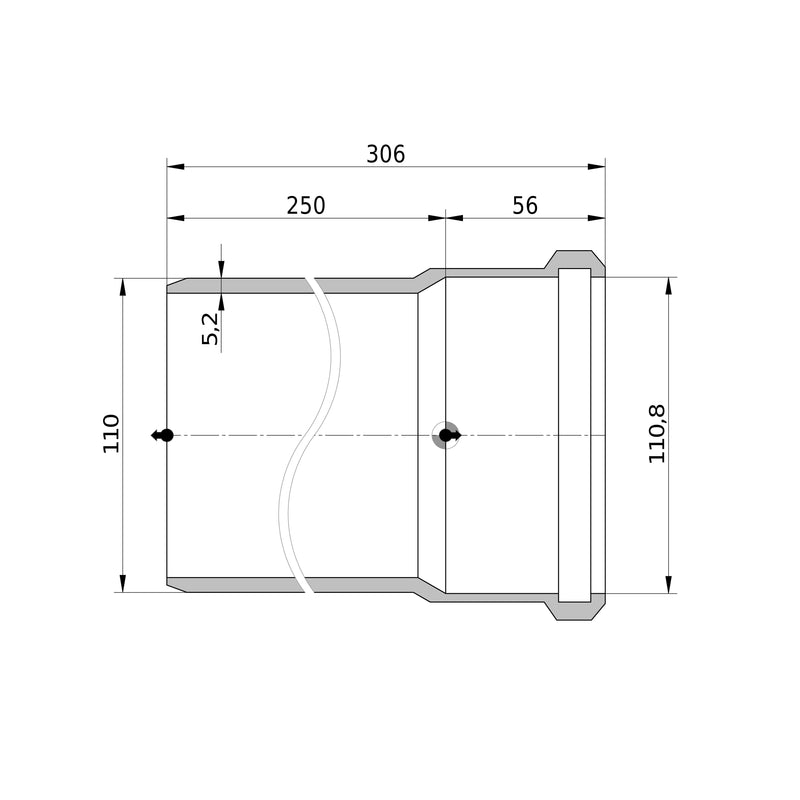Wavin - Rohr AS+ DN 100 0,25m S/PL