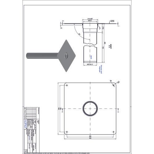 Lorowerk - Speier mit Klebeflansch zum bauseitigem Abkanten 800mm DN100