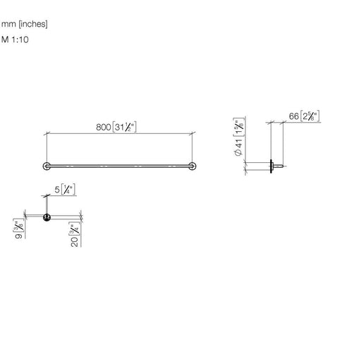 Dornbracht - Badetuchhalter 840 mm META 02 83080979-00 1015x142x89 chrom