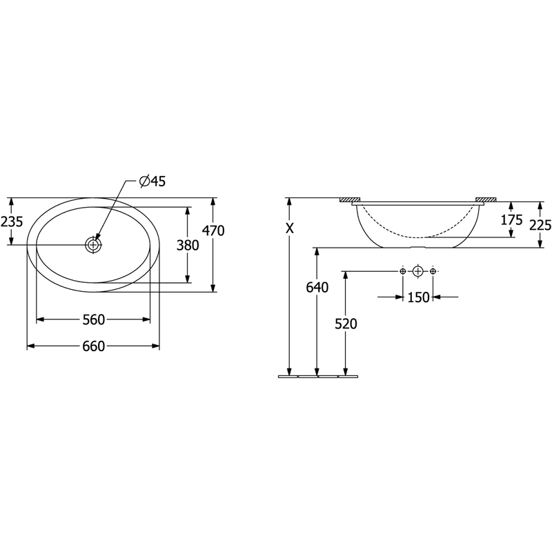 VILLEROY & BOCH - UnterbauWT Loop&Friends 560x380mm ov m. ÜL. Außenseite glasiert we Alpin c