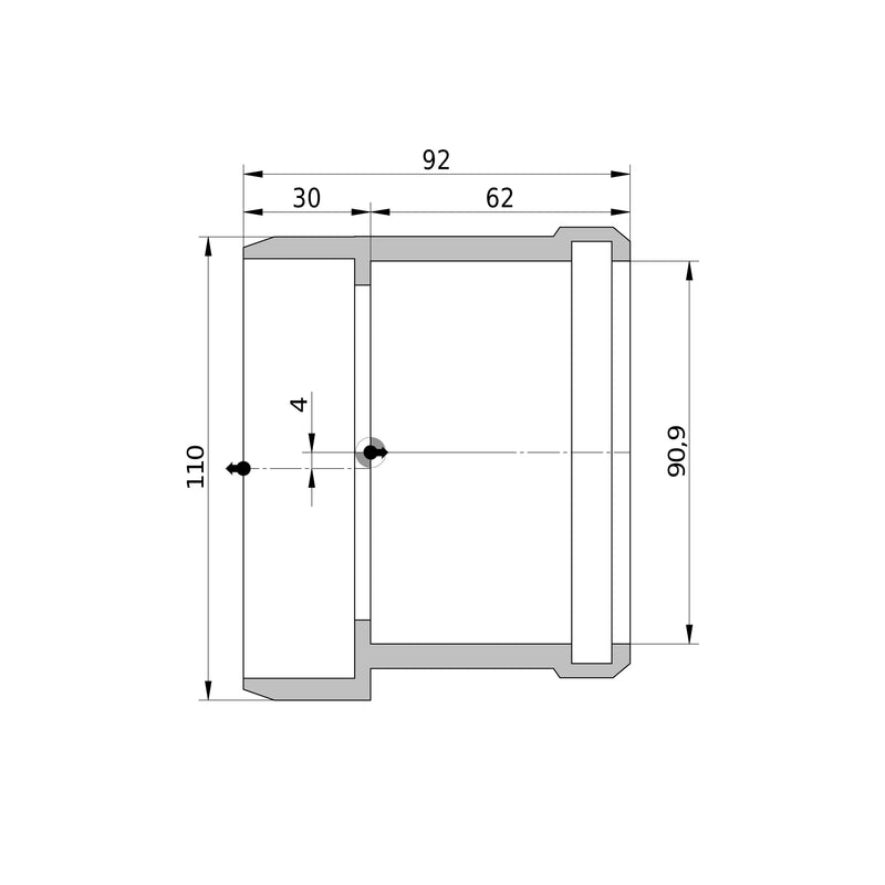 Wavin - Reduktion AS+ DN 100x90 kurz