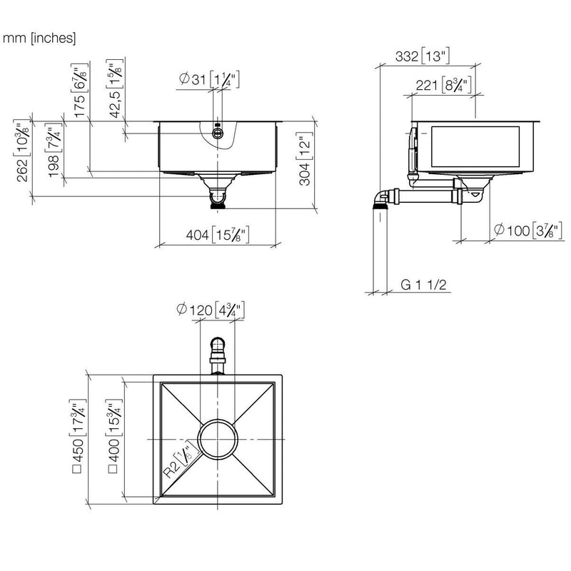 Dornbracht - Küchenbecken aus glasiertem Stahl 38400002 schwarz matt