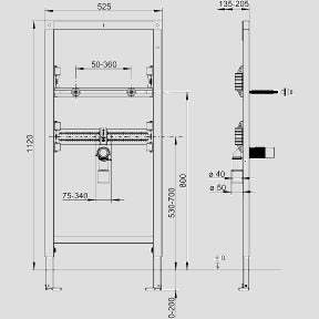 Sanitärtechnik Eisenberg - Sanit�rtechnik Eisenberg Waschtisch-Element INEO Einlocharmaturen 1120/525