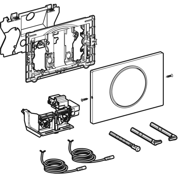 Geberit Vertriebs - Sigma10 WC-Strg. elektron.Spül, Netz 1-M-Sp., Round, SKG, man.,chrm l.Etc/sch