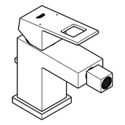 Grohe - Bidet EHM EUROCUBE 23138 mit Zugstangen-Ablaufgarnitur chrom