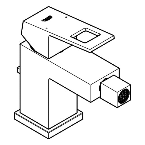 Grohe - Bidet EHM EUROCUBE 23138 mit Zugstangen-Ablaufgarnitur chrom