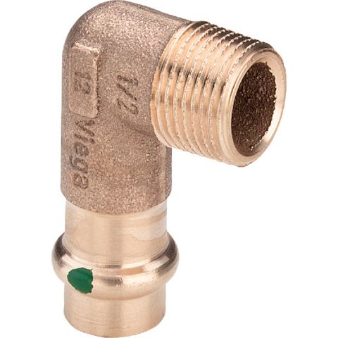 Viega - Winkel 90 Grad SANPRESS 2214.1 15mm x 1/2 AG Siliziumbronze