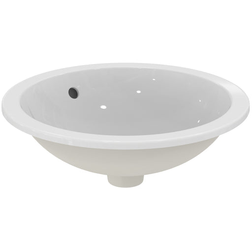 Ideal Standard - Einbauwaschtisch CONNECT, rund, o.Hl., m.Ül., 480x480x175mm, Weiß