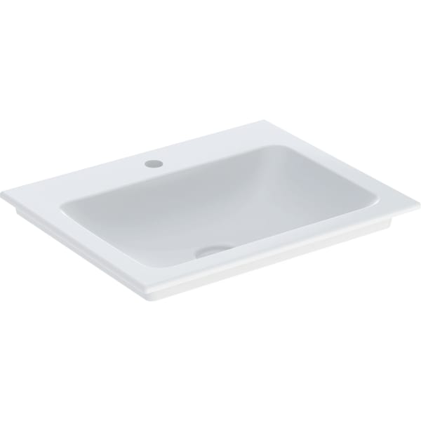 Geberit Vertriebs - ONE Möbelwaschtisch 60x48 cm Abg.verti., m.Hl., o.Ül., weiß, KeraTect