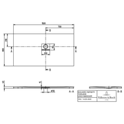 VILLEROY & BOCH - Duschwanne Squaro Infinity 1500x800x40mm re-eckig EB:re Stone White