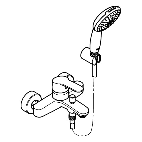 Grohe - EH-Wannenbatterie Eurostyle C 25275_2 mit Wandhalterset chrom
