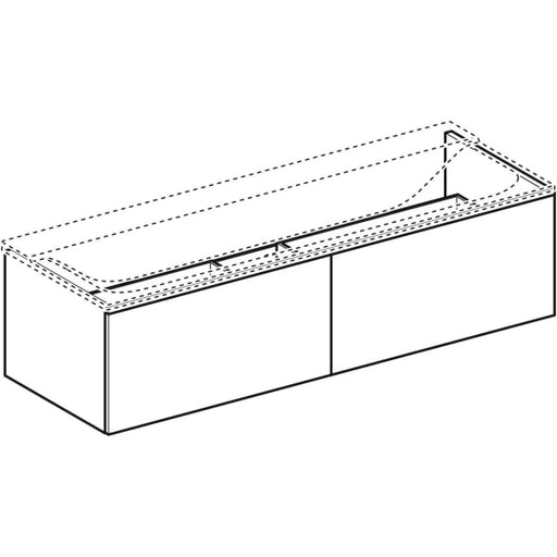 Geberit Vertriebs - Unterschrank XENO2 f. WT aus VARICOR m. 2 Hl., 139,5x35x47,3cm, sculturagrau