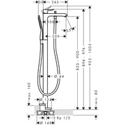 Hansgrohe - Wannenmischer METRIS Fertigset zur Bodenmontage chrom
