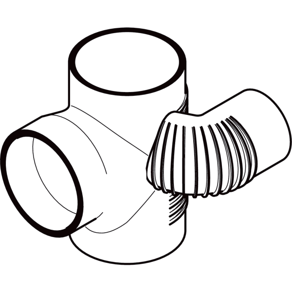 Geberit Vertriebs - Silent-db20 Schachtbogenabzweig 88,5Gr links d110/90/56