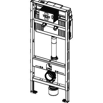 TECE SE - TECEprofil WC-Modul mit Uni-Spülkasten f Geberit Publica Ausgussb., Bauh. 1340 mm