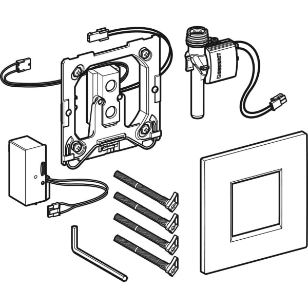 Geberit Vertriebs - Typ 20 (ex Typ 30) UR-Strg. elekt. Sp Netzbetrieb, Square, hochglanz verchromt