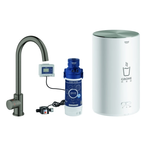 Grohe - Standventil und Boiler RED Mono 30085 M-Size C-Ausl. hard graphite geb