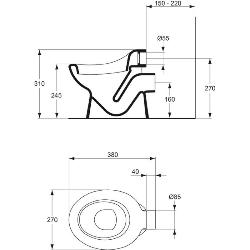 Ideal Standard - Stand-T-WC, f. Baby/Kleinkind, Weiß