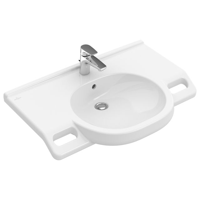 VILLEROY & BOCH - Waschbecken ViCare 810x560mm Oval 1HL. o. Überlauf Weiß Alpin CeramicPlus