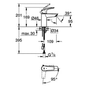 Grohe - EH-WT-Batterie EUROSMART 23372_3 S-Size versenkbare Kette chrom