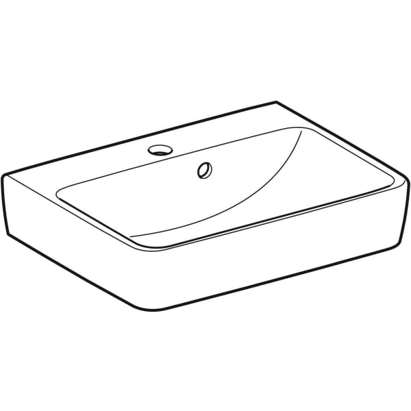 Geberit Vertriebs - RENOVA Plan Handwaschbecken, 50x38cm m. Hl. mi., m. Ül., weiß, KeraTect, NEU