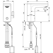 Ideal Standard - Sensor-WT-Armatur CERAPLUS, m. Misch. Batteriebetrieben, Ausld.116mm, Chrom