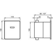 Ideal Standard - Betätigungsplatte E1 U1 SEPTA PRO, f.Urinal, elektronische Auslösung, Chrom