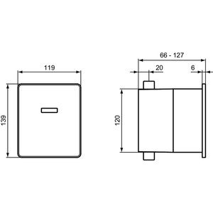 Ideal Standard - Betätigungsplatte E1 U1 SEPTA PRO, f.Urinal, elektronische Auslösung, Chrom
