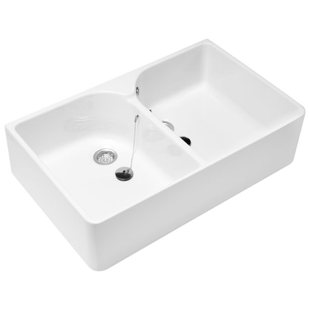 VILLEROY & BOCH - Doppelspülbecken O.NOVO 633100 795x220x500 weiß Cplus