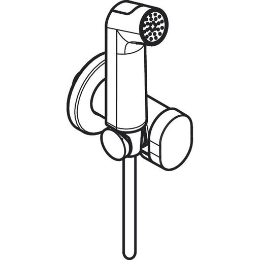 Hansgrohe - Handbrause Bidette S f.Kaltwasser m. Schlauch 1250mm und Porter chrom