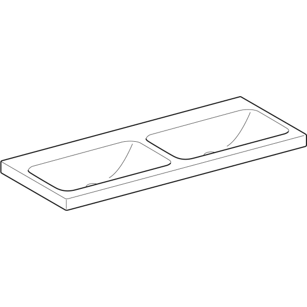 Geberit Vertriebs - iCon Light Doppelwaschtisch 120x48cm ohne Hahnloch, ohne Ül., weiß, KeraTect