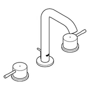 Grohe - 3-Loch-Waschtischbatterie ESSENCE 20296 m. Zugstangen-Ablaufgarnitur chrom