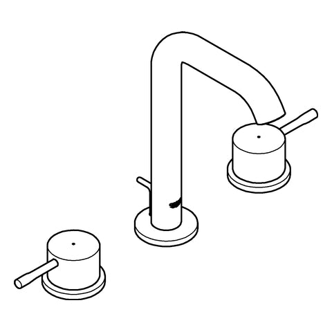 Grohe - 3-Loch-Waschtischbatterie ESSENCE 20296 m. Zugstangen-Ablaufgarnitur chrom