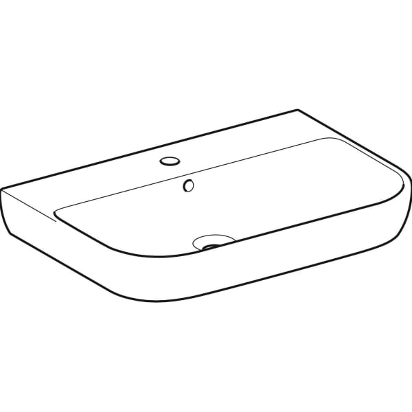 Geberit Vertriebs - Waschtisch SMYLE, 70x48cm m. Hl., m. Ül., weiß