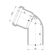 Wavin - Bogen AS+ DN 50 67 Grad