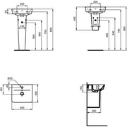Ideal Standard - Wandsäule CONNECT AIR, f. HWB, 170x260x340mm, Weiß mit Ideal Plus