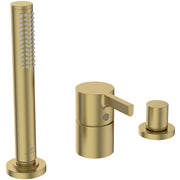 Ideal Standard - 3-Loch Wannenrandarm. JOY, o.Auslauf, m.Stab-HB u.Umsteller, Brushed Gold