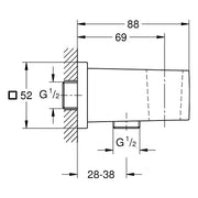 Grohe - Wandanschlussbogen EUPHORIA Cube 26370 mit Wandbrausehalter hard graphite