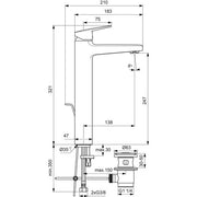 Ideal Standard - Waschtischarmatur CERAPLAN H250 o.Ablaufgarn. Ausld.138mm Idealfix Chrom