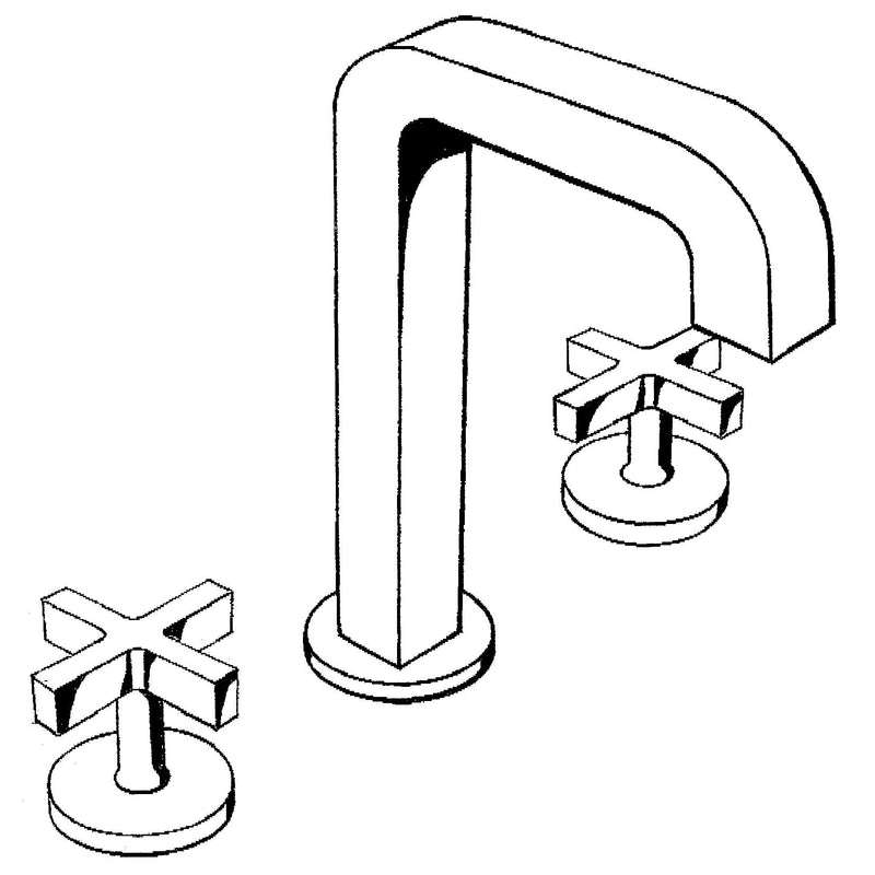 Hansgrohe - 3-Loch WT-Armatur AXOR CITTERIO 39133000 chrom m.Kreuzgriff